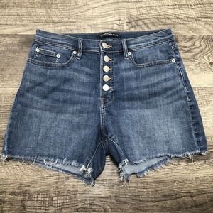 Calvin Klein hi rise Sz 28 (6) Jean shorts REPREVE Raw Hem Cutoffs Denim F3